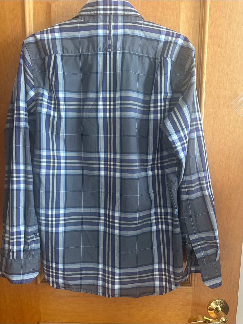 Banana Republic Men's Blue Plaid Button-Up Shirt - Picture 4 of 5
